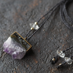 amethyst brass necklace (plain) 3枚目の画像