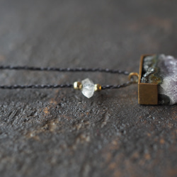 amethyst brass necklace (plain) 8枚目の画像
