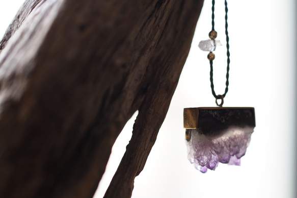 amethyst brass necklace (plain) 10枚目の画像