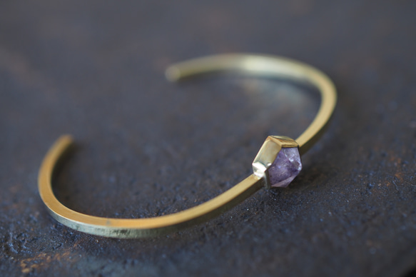 amethyst brass bangle (tip) 6枚目の画像