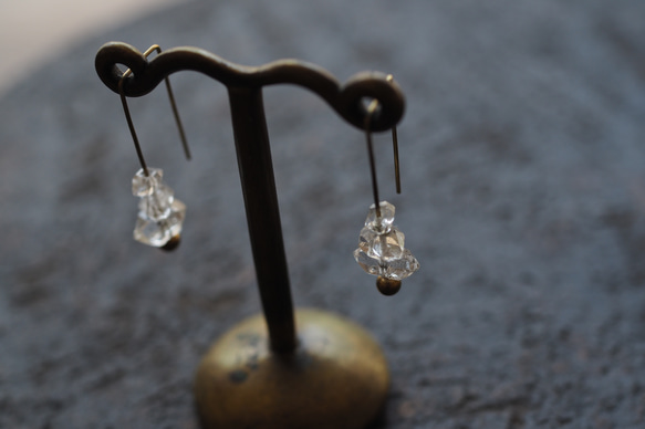 herkimer diamond brass pierce (sis) 8枚目の画像