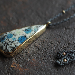 k2 blue brass necklace 6枚目の画像