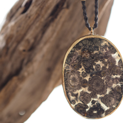 marcasite in agate brass necklace 9枚目の画像