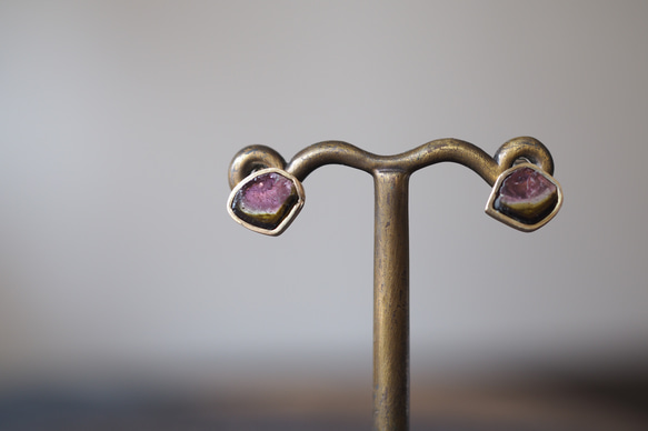 tourmaline brass pierce (watermelon) 6枚目の画像