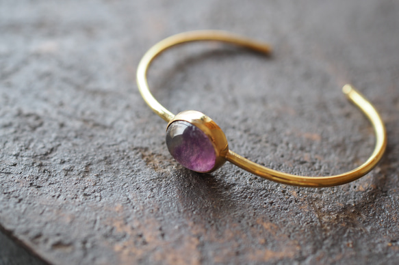 fluorite brass bangle (wave) 6枚目の画像