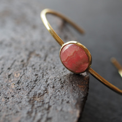 rhodochrosite brass bangle 4枚目の画像