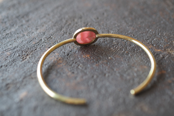 rhodochrosite brass bangle 7枚目の画像