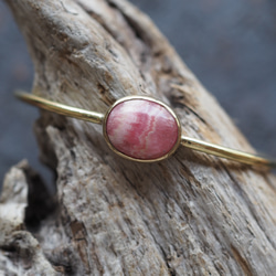 rhodochrosite brass bangle 8枚目の画像