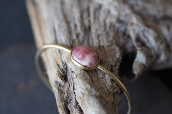 rhodochrosite brass bangle 10枚目の画像