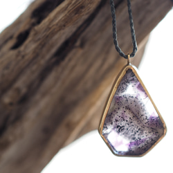 trapiche-amethyst brass necklace (waterdrop) 9枚目の画像