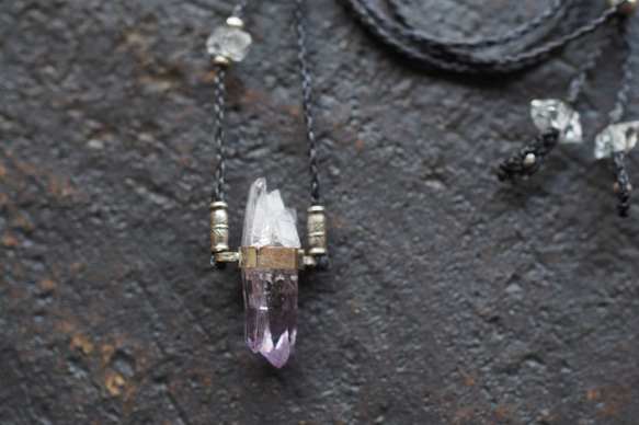 amethyst silver necklace (hand off) 2枚目の画像