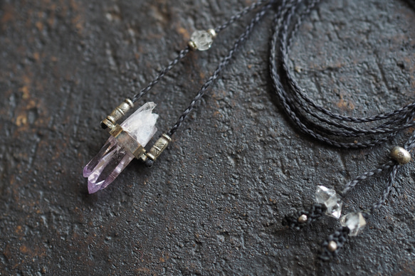 amethyst silver necklace (hand off) 3枚目の画像