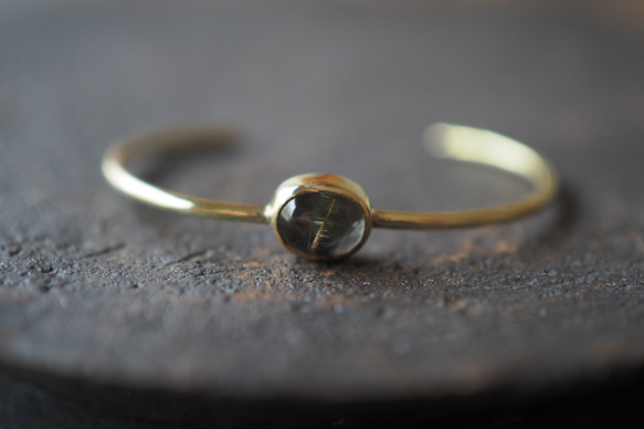 rutile quartz brass bangle (nebula) 7枚目の画像