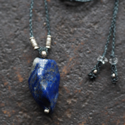 lapis lazuli macrame necklace (milky way) 2枚目の画像