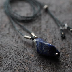 lapis lazuli macrame necklace (milky way) 5枚目の画像
