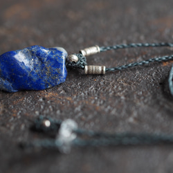 lapis lazuli macrame necklace (milky way) 7枚目の画像