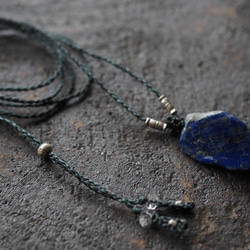 lapis lazuli macrame necklace (milky way) 10枚目の画像