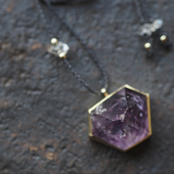 amethyst brass necklace (spring) 1枚目の画像