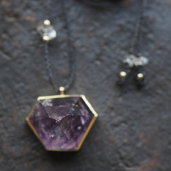 amethyst brass necklace (spring) 2枚目の画像