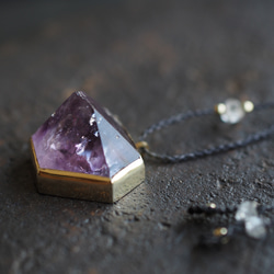 amethyst brass necklace (spring) 7枚目の画像