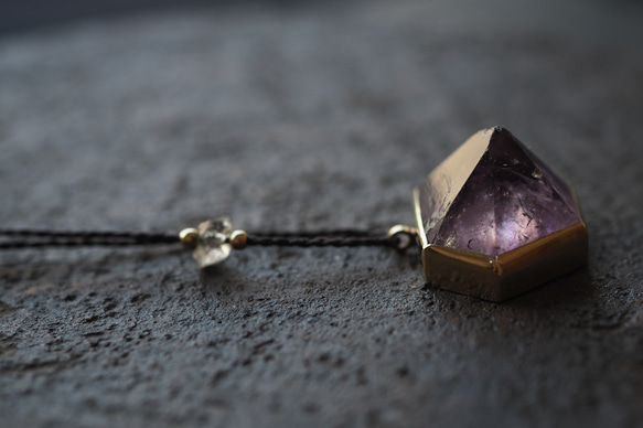 amethyst brass necklace (spring) 9枚目の画像