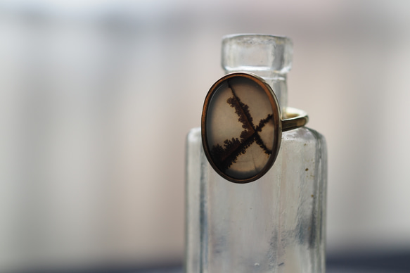 dendritic agate brass ring (intersect) 4枚目の画像