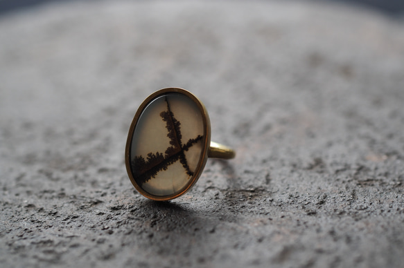 dendritic agate brass ring (intersect) 7枚目の画像