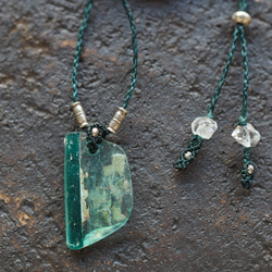roman glass macrame necklace (aurora) 2枚目の画像