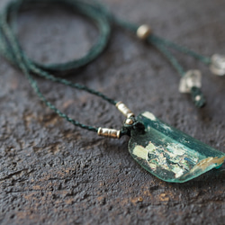 roman glass macrame necklace (aurora) 4枚目の画像