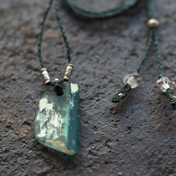 roman glass macrame necklace (aurora) 5枚目の画像