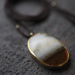 agate brass necklace (morning glowry) 2枚目の画像