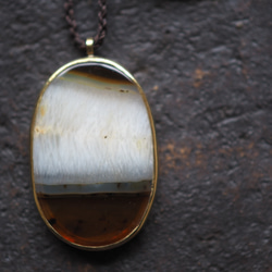 agate brass necklace (morning glowry) 3枚目の画像