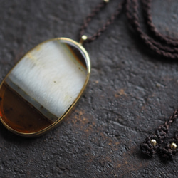 agate brass necklace (morning glowry) 4枚目の画像