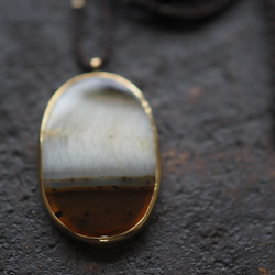 agate brass necklace (morning glowry) 6枚目の画像