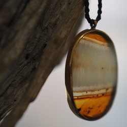 agate brass necklace (morning glowry) 8枚目の画像