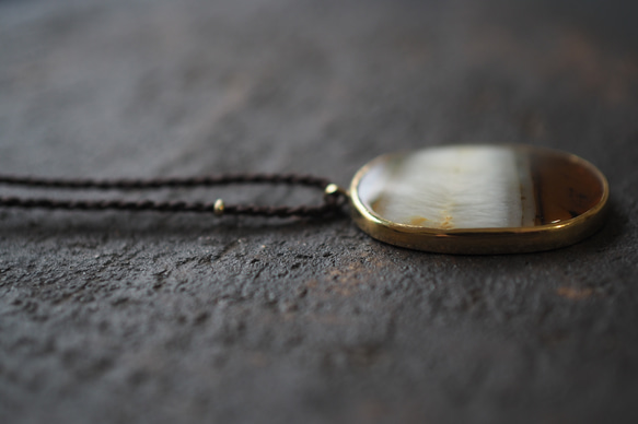 agate brass necklace (morning glowry) 9枚目の画像