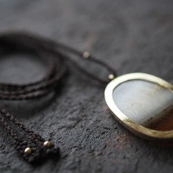 agate brass necklace (morning glowry) 10枚目の画像