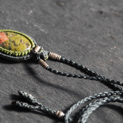 macramé　unakite　necklace 7枚目の画像