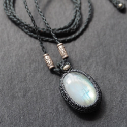 macramé　white labradorite　necklace 5枚目の画像