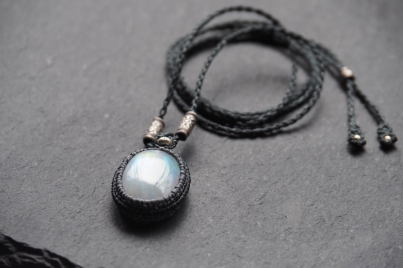 macramé　white labradorite　necklace 7枚目の画像