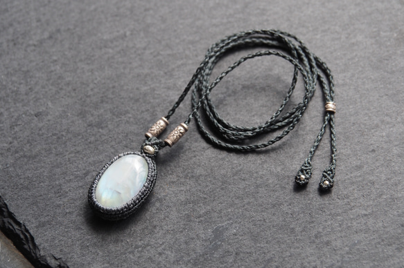 macramé　white labradorite　necklace 8枚目の画像