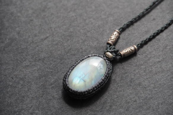 macramé　white labradorite　necklace 10枚目の画像