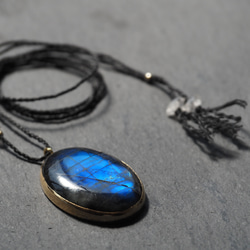 labradorite brass necklace 6枚目の画像