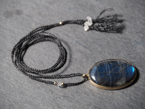 labradorite brass necklace 9枚目の画像