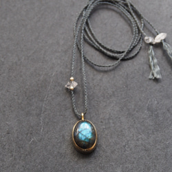 labradorite brass necklace 6枚目の画像