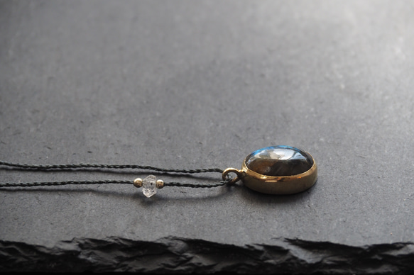 labradorite brass necklace 9枚目の画像