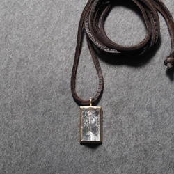 apophyllite brass necklace (deerskin) 2枚目の画像