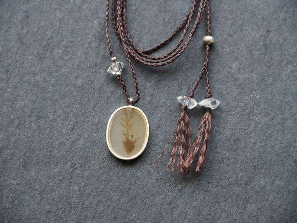 dendritic agate silver necklace (plant) 1枚目の画像