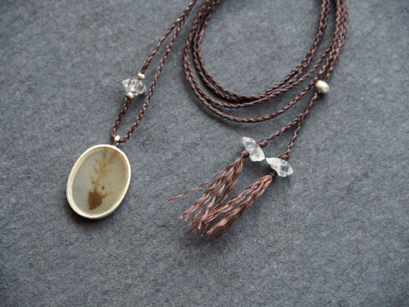 dendritic agate silver necklace (plant) 3枚目の画像