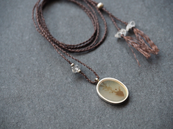 dendritic agate silver necklace (plant) 5枚目の画像